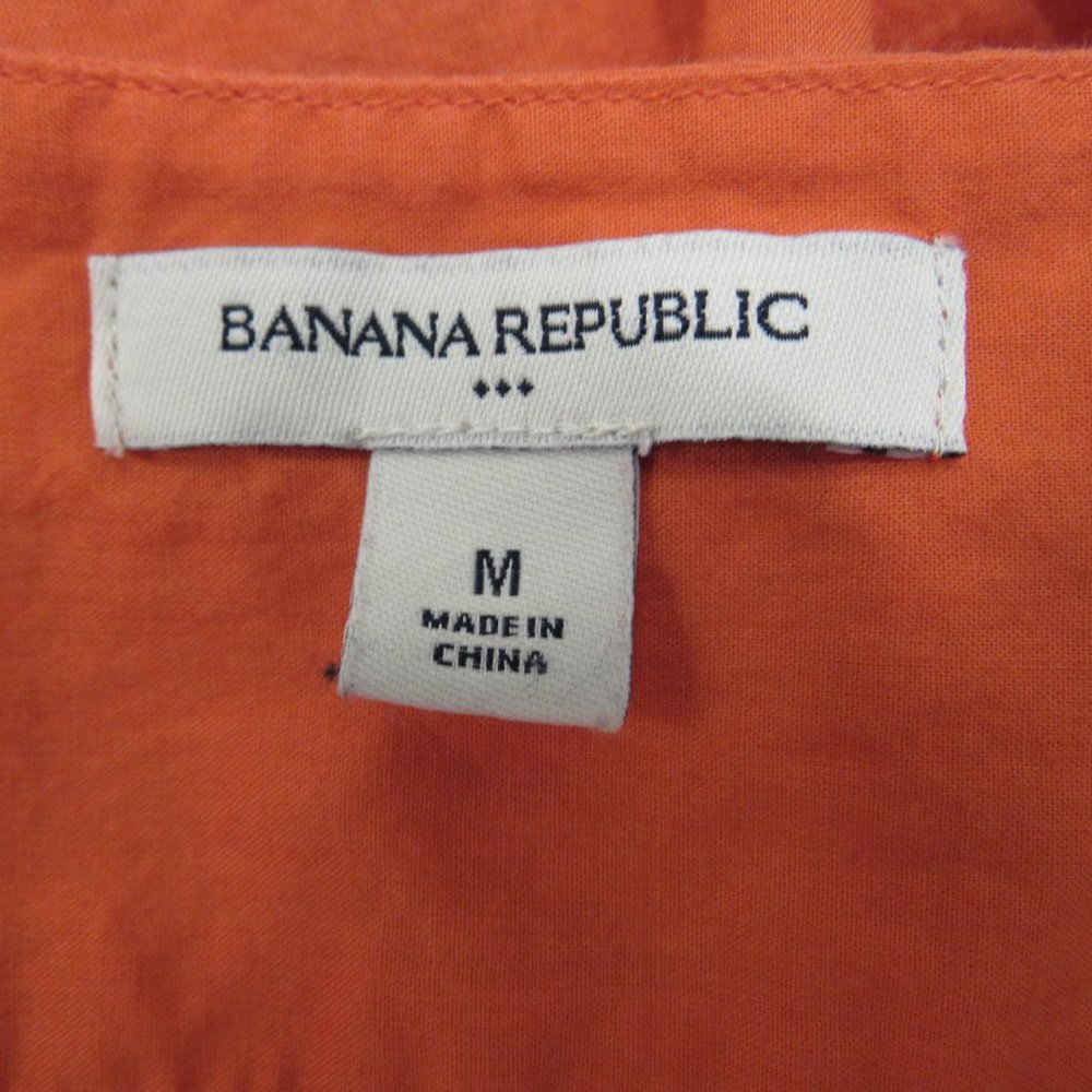 Womens Tank Top Sz M Orange Button Front - Picture 9 of 11